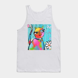 Cat and dragonflies Tank Top